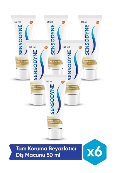 Sensodyne Tam Koruma+Beyazlatıcı Diş Macunu 50 ml x 6 Adet ürün görseli 1