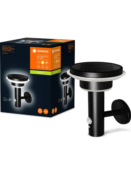 Ledvance Endura Style Solar Wall Sensor Double Crircle 6W 3000K 400lm IP44 Sarı Işık Aplik ürün görseli 1