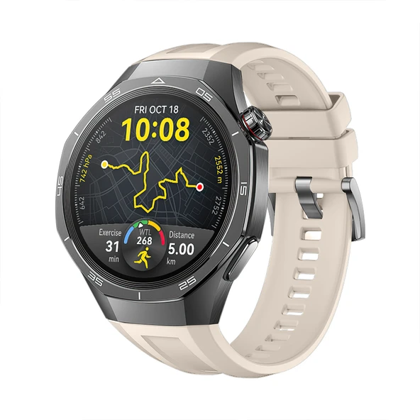 Huawei Watch Gt5 Pro 46mm İle Tam Uyumlu Kordon Metal Tokalı Yumuşak Silikon Kordon Kayış  Starlight ürün görseli 1