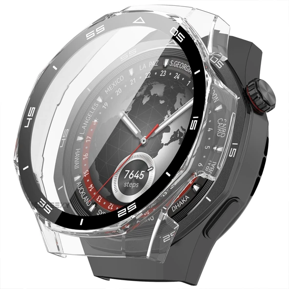 Huawei Watch GT5 Pro 46mm Kasa Uyumlu Kılıf Sert PC Kasa ve Ekran Koruyucu Kılıf  Şeffaf ürün görseli 1
