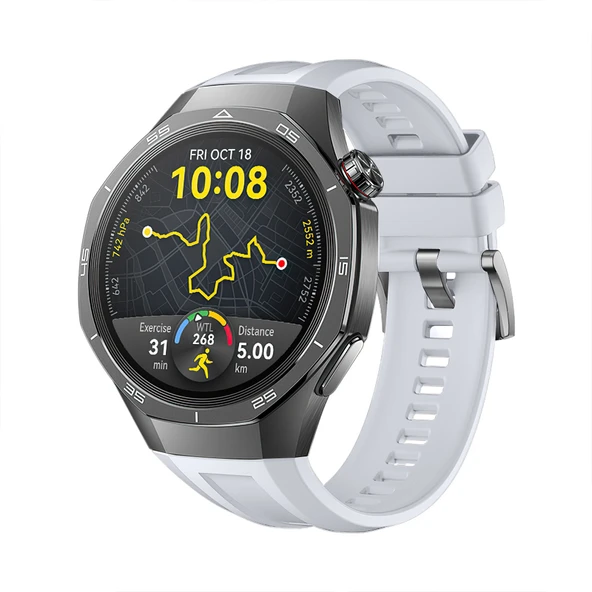 Huawei Watch Gt5 Pro 46mm İle Tam Uyumlu Kordon Metal Tokalı Yumuşak Silikon Kordon Kayış  Krem ürün görseli 1