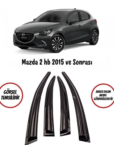 Mazda 2 HB 2015 Ve Sonrası Cam Rüzgarlığı 4lü ürün görseli 1