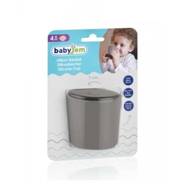 Babyjem Silikon Bardak 714 Gri ürün görseli 1