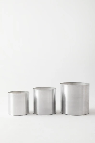 Güleç Yapay Çiçek Metal Saksı 3lü Set ürün görseli 1