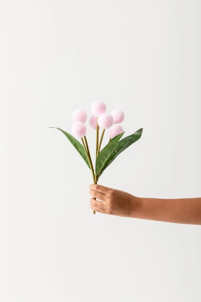 Güleç Yapay Çiçek Yapay Ponpon Çiçeği Pembe 35 Cm 7 Dal ürün görseli 1