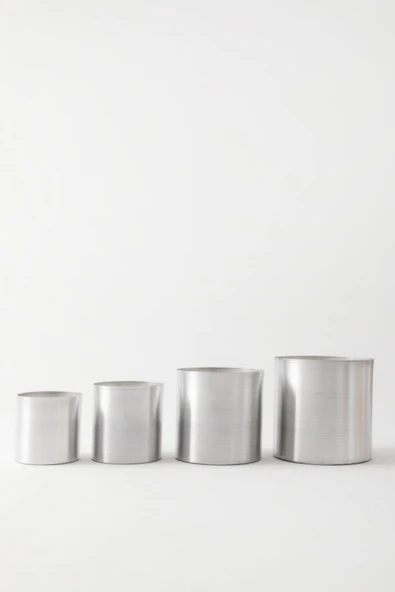 Güleç Yapay Çiçek Metal Saksı 4lü Set ürün görseli 1