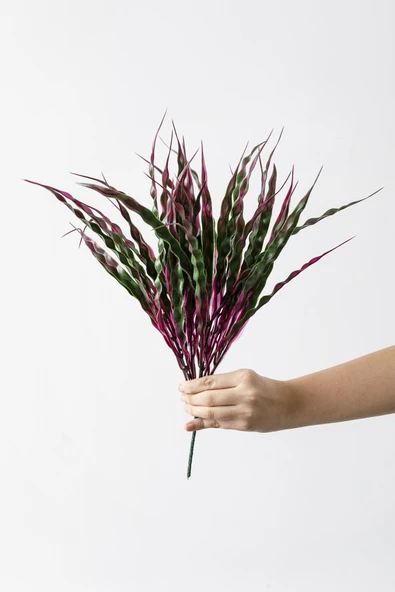 Güleç Yapay Çiçek Yapay Saz Demeti Yeşil Pembe 40 Cm 5 Dal(Uv) ürün görseli 1
