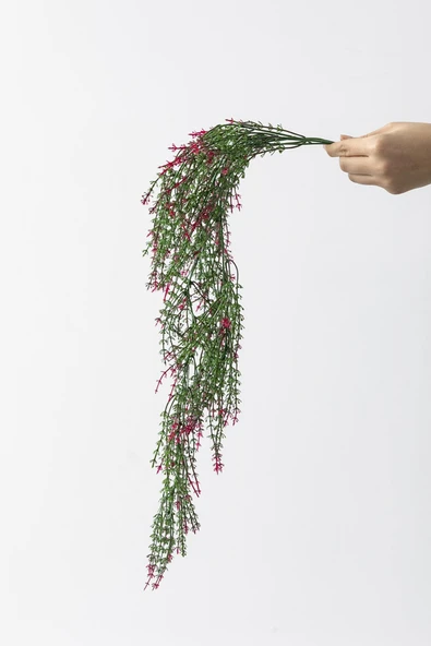 Güleç Yapay Çiçek Yapay Ot Sarmaşık Pembe Yeşil Uv Korumalı 80 Cm 5 Dal ürün görseli 1