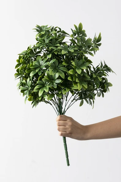 Güleç Yapay Çiçek Yapay Şefrole Demeti Yeşil 60 Cm 24 Dal(Uv) ürün görseli 1