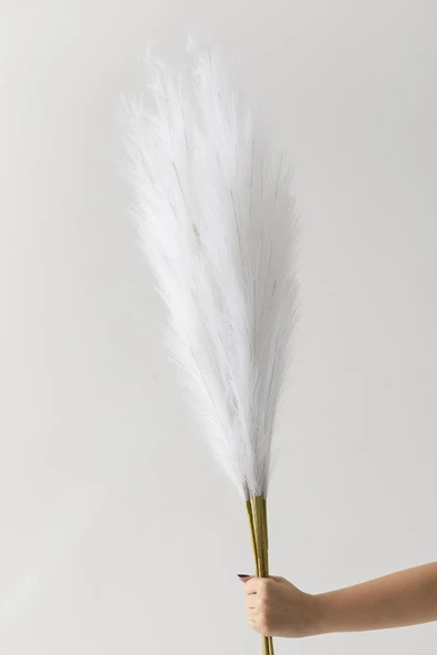 Güleç Yapay Çiçek Yapay Pampas 100 Cm Tek Dal Beyaz 5'li ürün görseli 1