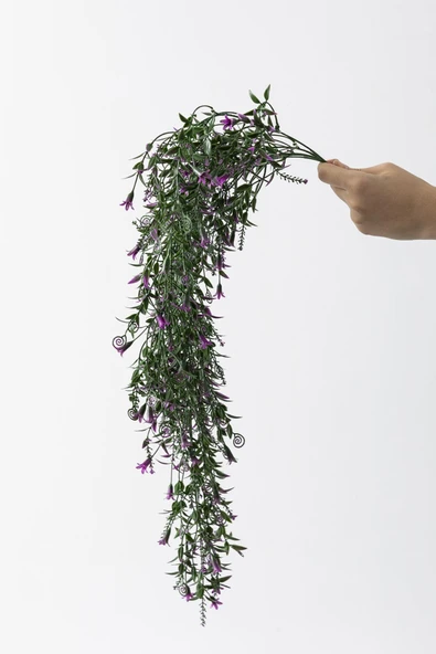 Yapay Sarmaşık Uv Korumalı Küpe Yeşil Mor 80 Cm 5 Dal ürün görseli 1
