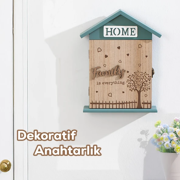 Porsima 2073 Duvara Montajlı Dekoratif Anahtarlık Dolabı - Duvar Askılı Anahtar Saklama Kabini 17X27,5cm ürün görseli 1