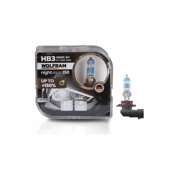 HB3 Halojen Ampul NV +%150 Fazla Işık ve %20 Beyaz Işık 12V 60W 29005NV ürün görseli 1