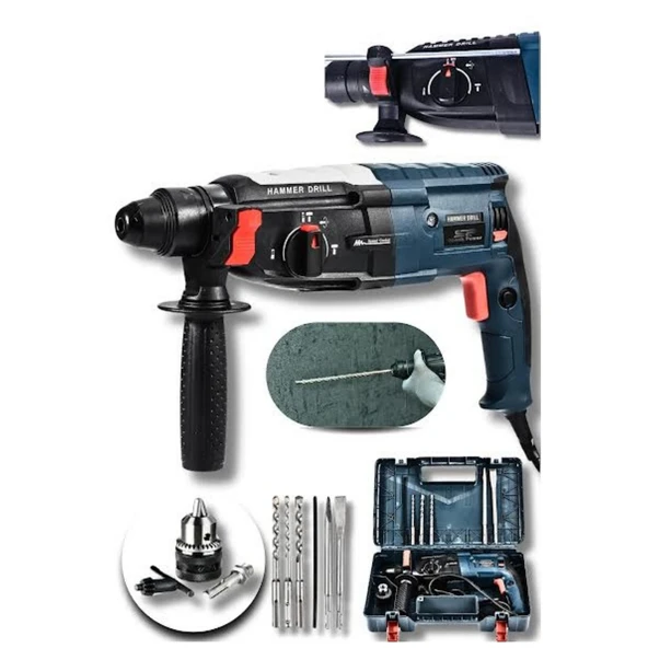 Spech Power Darbeli Metal Şanzumanlı Bakır Sargılı Kırıcı Delici Hilti Matkap + 5 Uç ürün görseli 1