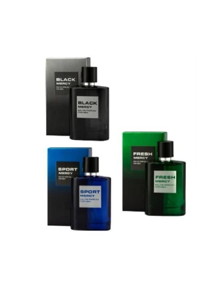 Mercy PARFUM ERKEK MERCY 50 ML 3 LÜ ( BLACK-SPORT-FRESH) ürün görseli 1