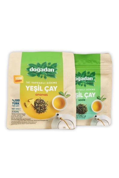 Doğadan Dökme Yeşil Çay Ananas 50 Gr Ve Sade 60 Gr ürün görseli 1