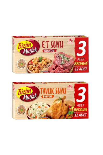 Bizim Mutfak Et Suyu + Tavuk Suyu Bulyon (12'li) 120 Gr 2'li Paket ürün görseli 1