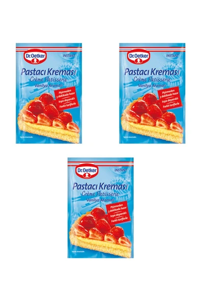 Dr. Oetker Pastacı Kreması Vanilyalı Aromalı 3'lü Set ürün görseli 1