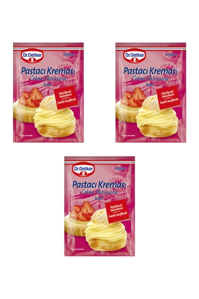 Dr. Oetker Pastacı Kreması Sade Pişmeli 3'lü Set ürün görseli 1
