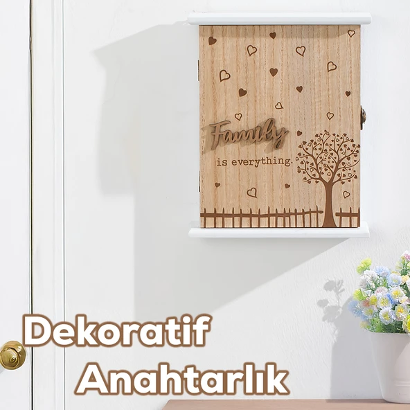 Porsima 2072 Duvara Montajlı Dekoratif Anahtarlık Dolabı - Duvar Askılı Anahtar Saklama Kabini 18,5X25,5cm ürün görseli 1