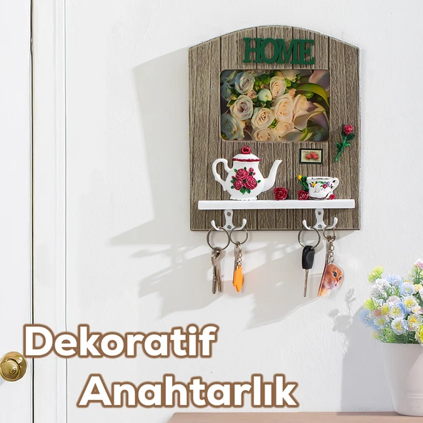 Porsima 2070 Duvara Montajlı Dekoratif Anahtarlık - Duvar Askılı Anahtar Düzenleyici 22X26,5cm ürün görseli 1