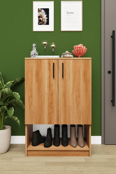 Lüks 2 Kapaklı Ayakkabılık Düzenleyici %100 MDF 4 Raflı Çok Amaçlı Dolap A05 ürün görseli 1