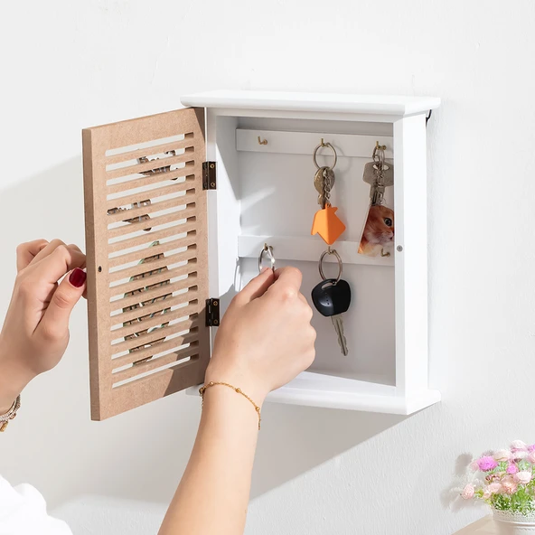 Porsima 2069 Duvara Montajlı Dekoratif Anahtarlık Dolabı - Duvar Askılı Anahtar Saklama Kabini 21X25,5cm ürün görseli 1