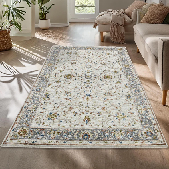Motto Vintage Modern Dokuma Halı Oturma Odası Salon Halısı Y961D_WV15 ürün görseli 1