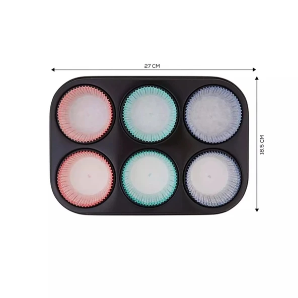 Guardini Gardenia 6lı Muffin Kek Kalıbı Kağıtlı 27x18,5 Cm 06689907 ürün görseli 1