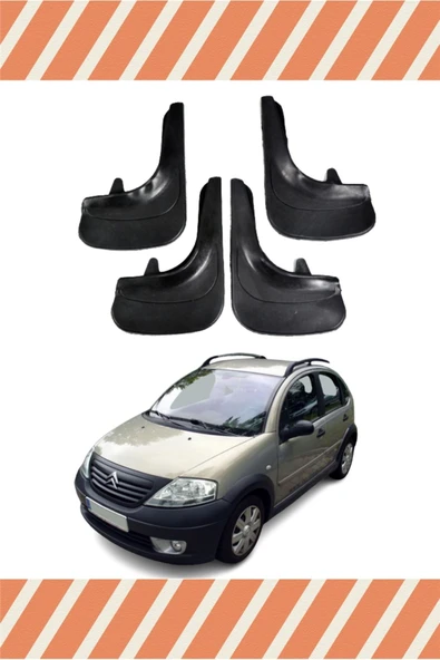 acoula  HG Citroen C3 2002-2010 Sports Yazılı 4'lü Tozluk Çamurluk Paçalık ürün görseli 1
