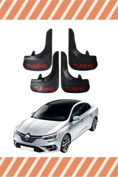 Ne verelim size  Renault Megane 4 Sd 2016-2021 Tunıng Yazılı 4'lü Tozluk Çamurluk Paçalık ürün görseli 1