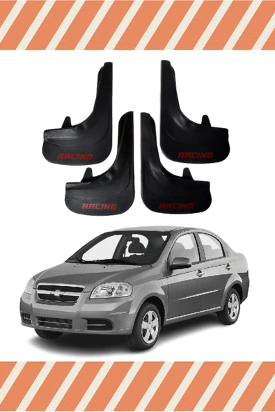 EAGLEKİDS  Chevrolet Aveo Sedan 2005-2011 Racing Yazılı 4'lü Tozluk Çamurluk Paçalık ürün görseli 1