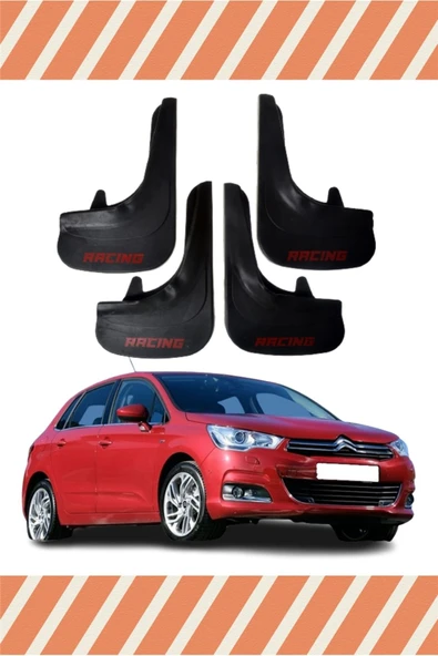 Ne verelim size  Citroen C4 2011 Ve Sonrası Racing Yazılı 4'lü Tozluk Çamurluk Paçalık ürün görseli 1