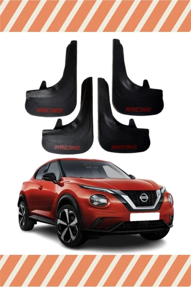 Ne verelim size  Nissan Juke Racing Yazılı 4'lü Tozluk Çamurluk Paçalık ürün görseli 1