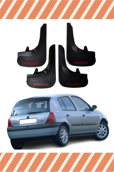 EAGLEKİDS  Renault Clio 2 Hb 1998-2006 Racing Yazılı 4'lü Tozluk Çamurluk Paçalık ürün görseli 1