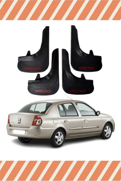 needesen  Renault Clio 2 Racing Yazılı 4'lü Tozluk Çamurluk Paçalık ürün görseli 1