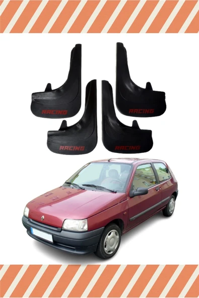 Ne verelim size  HG Renault Clio 1 Racing Yazılı 4'lü Tozluk Çamurluk Paçalık ürün görseli 1
