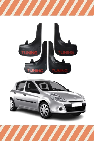 needesen  YB Renault Clio 3 Tunıng Yazılı 4'lü Tozluk Çamurluk Paçalık ürün görseli 1