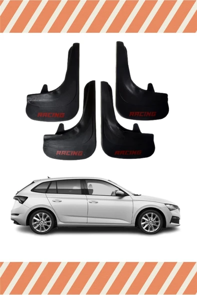 TRADESMAN  Skoda Scala Racing Yazılı 4'lü Tozluk Çamurluk Paçalık ürün görseli 1