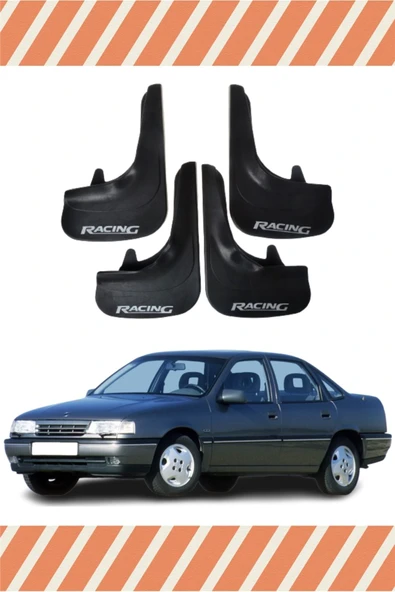Ne verelim size  Opel Vectra A Uyumlu Racing Beyaz Yazılı 4'lü Tozluk Çamurluk Paçalık ürün görseli 1