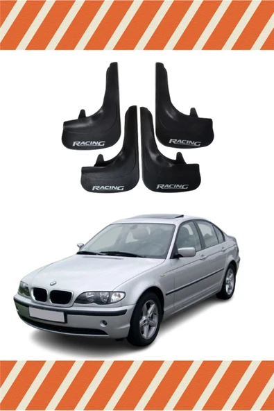 deminhan store  Bmw E46 Racing Yazılı 4'lü Tozluk Çamurluk Paçalık ürün görseli 1