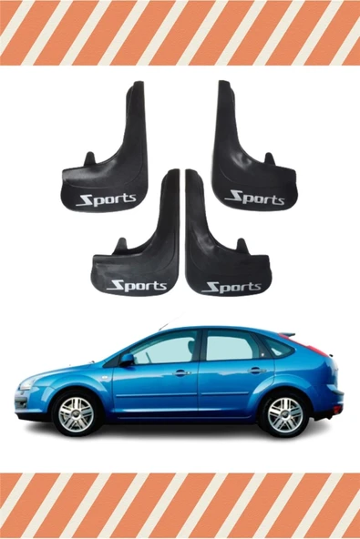 KRMNSTYLE  YB Ford Focus 2 Hb 2005-2011sports Yazılı 4'lütozluk Çamurluk Paçalık ürün görseli 1