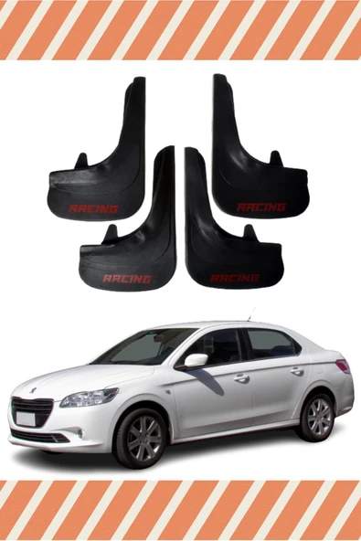 KRMN SHOP  Peugeot 301 Racing Yazılı 4'lü Tozluk Çamurluk Paçalık ürün görseli 1
