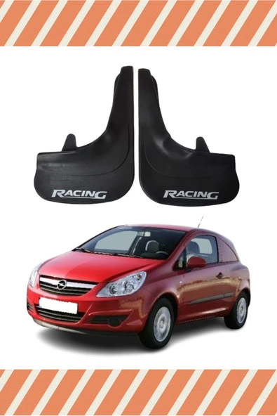 Kendorf  Opel Corsa Van 2007-2014 Racing Beyaz Yazılı 2'Li Tozluk Çamurluk Paçalık ürün görseli 1