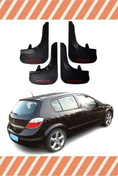 Heda Tex  Opel Astra H Hb 2004-2015 Racing Kırmızı Yazılı 4'lü Tozluk Çamurluk Paçalık ürün görseli 1