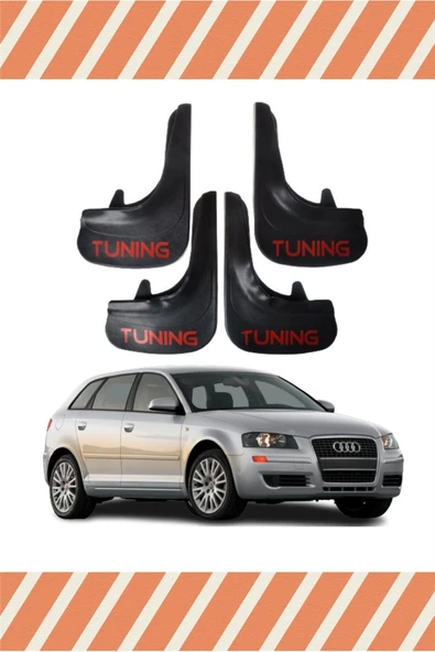 Heda Tex  Audi A3 Uyumlu 4'lü Tunıng Yazılı Tozluk Çamurluk Paçalık ürün görseli 1