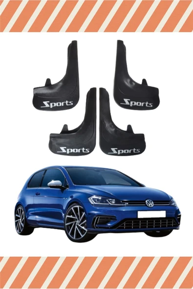 Heda Tex  Volswagen Golf 7 Sports Yazılı 4'lü Tozluk Çamurluk Paçalık ürün görseli 1