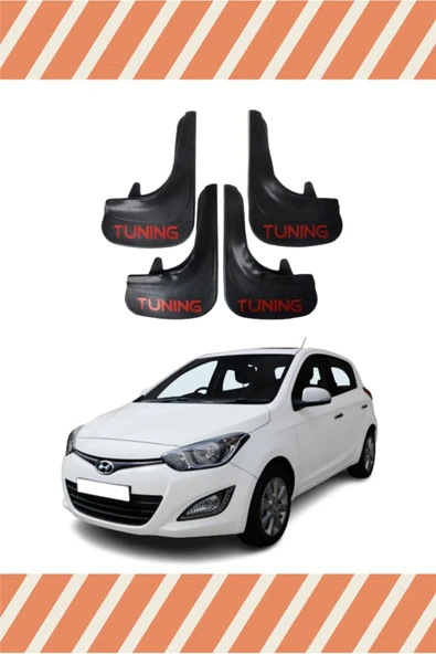 Heda Tex  DB Hyundai I20 2011-2014 Tunıng Yazılı 4'lü Tozluk Çamurluk Paçalık ürün görseli 1