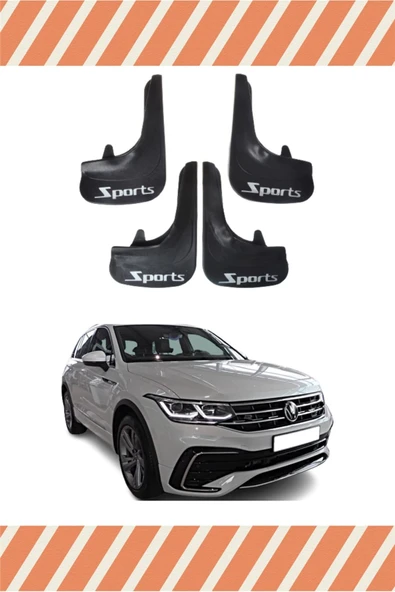 Heda Tex  Volswagen Tiguan Tüm Kasalar Sports Yazılı 4'lü Tozluk Çamurluk Paçalık ürün görseli 1