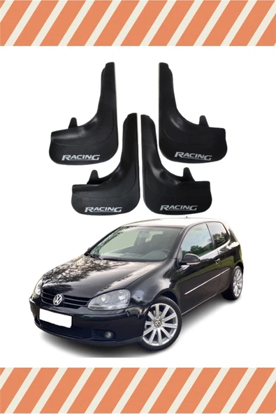 ALPAX OTOMOTİV  Volswagen Golf 5 Racing Yazılı 4'lü Tozluk Çamurluk Paçalık ürün görseli 1